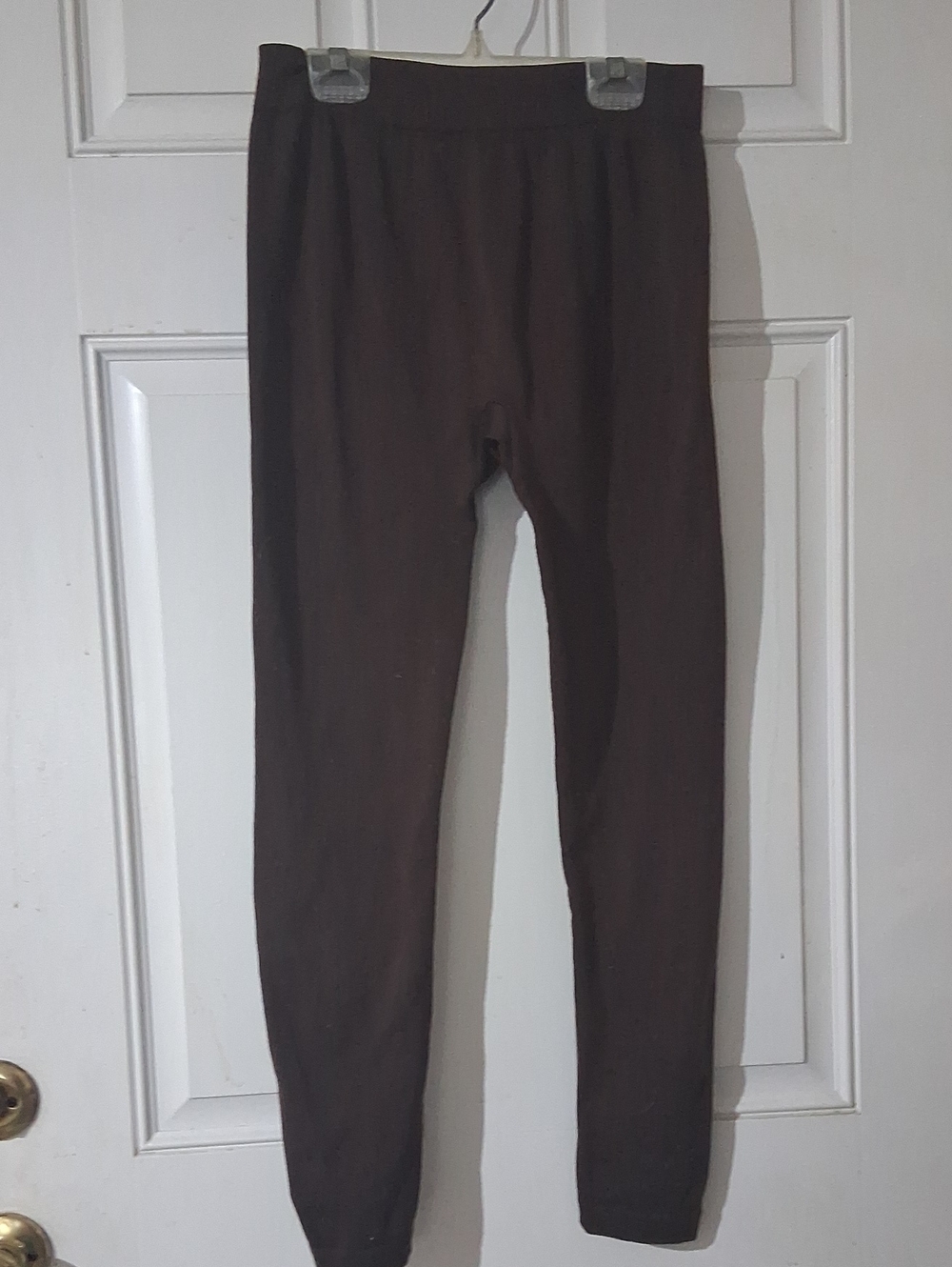 Womens Fleeed Lined Brown Stretch Leggings